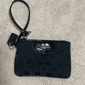 Coach Black Monogram Wristlet